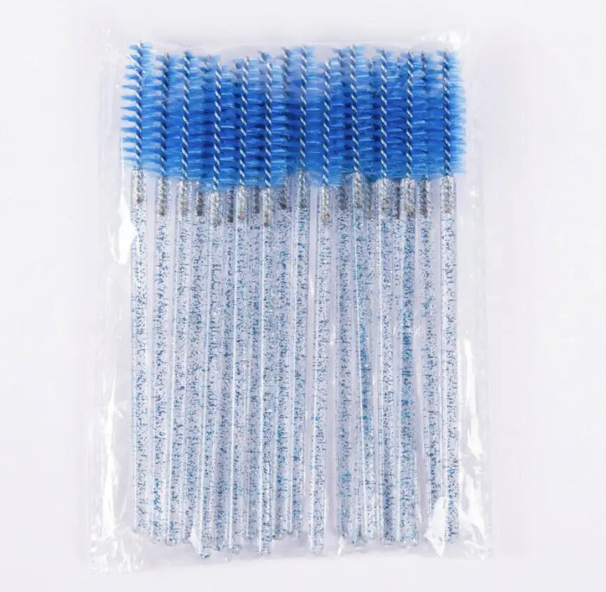 50pcs Shiny Disposable Eyelash Applicator Wands Curler Brush Set Mascara Eyebrow Spoolers  Comb Wands Spoolies Brushes