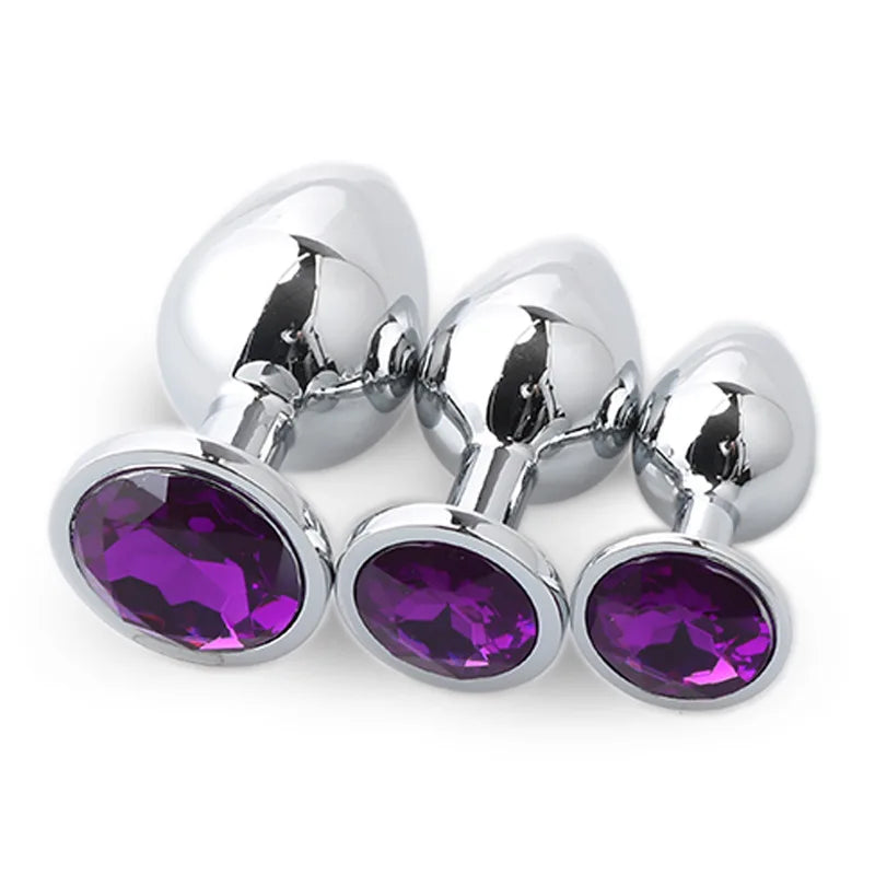 3 Size/set Metal Anal plug butt plug Sex Toys Butt Toys For Women/Men/Couples Adult Game Masturbator Anal S/M/L Diamond Sex Shop