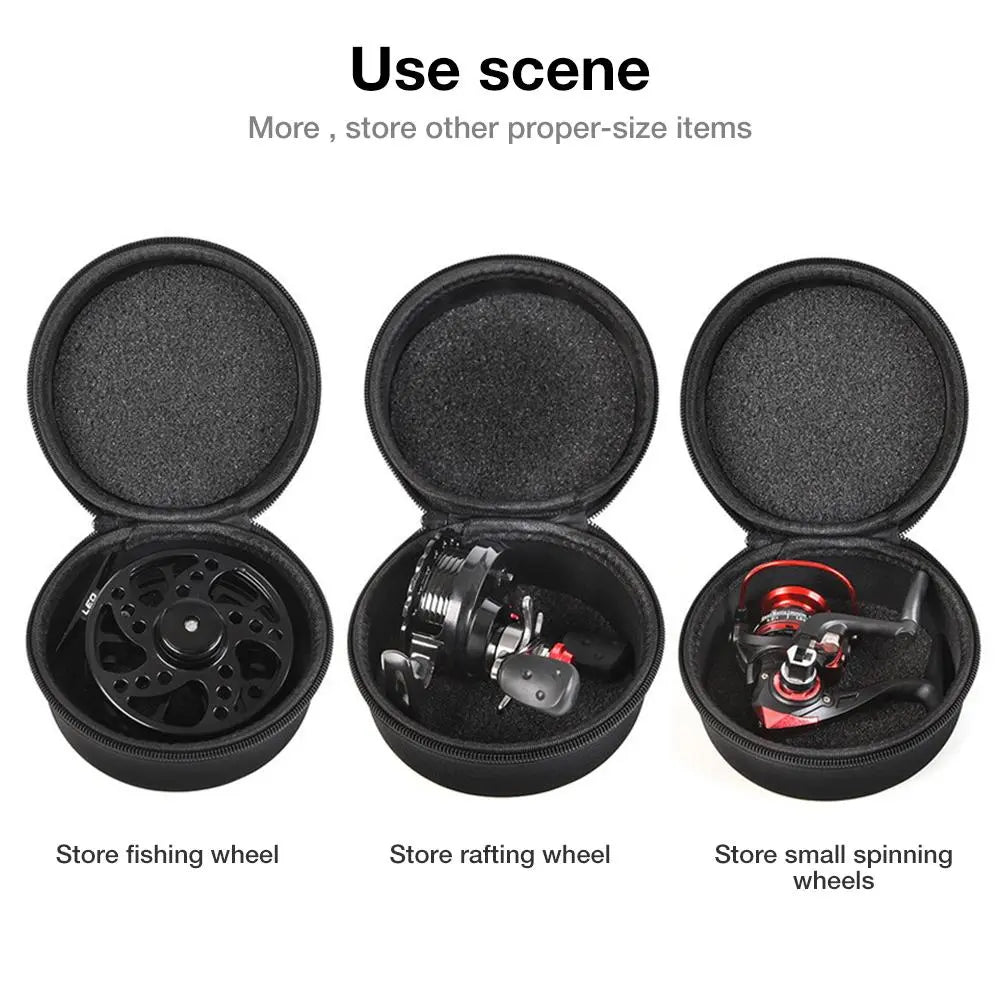 12CM Waterproof Fishing Bag Fishing Reel Case Round EVA Hard Protective Cover Storage Case Shockproof Fishing Reel Pouch Bag