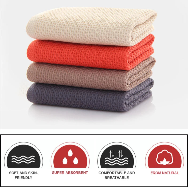 2/4 PCS 100% Cotton Bath Towels for Adults Children High Quality Waffle Towels Absorbent Quick Dry Soft Home Bathroom Washcloth