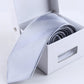 7cm Men Ties  Silver white Striped Narrow Formal Noeud Papillon Homme Korean Fashion Business Ties For Men