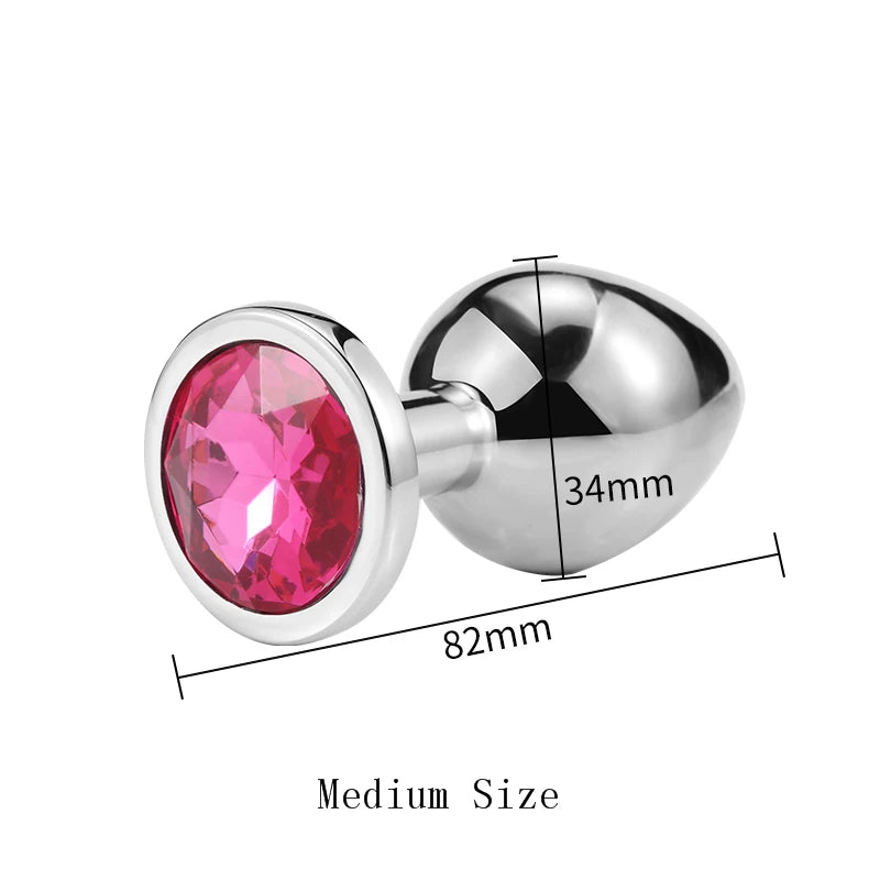 3 Size/set Metal Anal plug butt plug Sex Toys Butt Toys For Women/Men/Couples Adult Game Masturbator Anal S/M/L Diamond Sex Shop