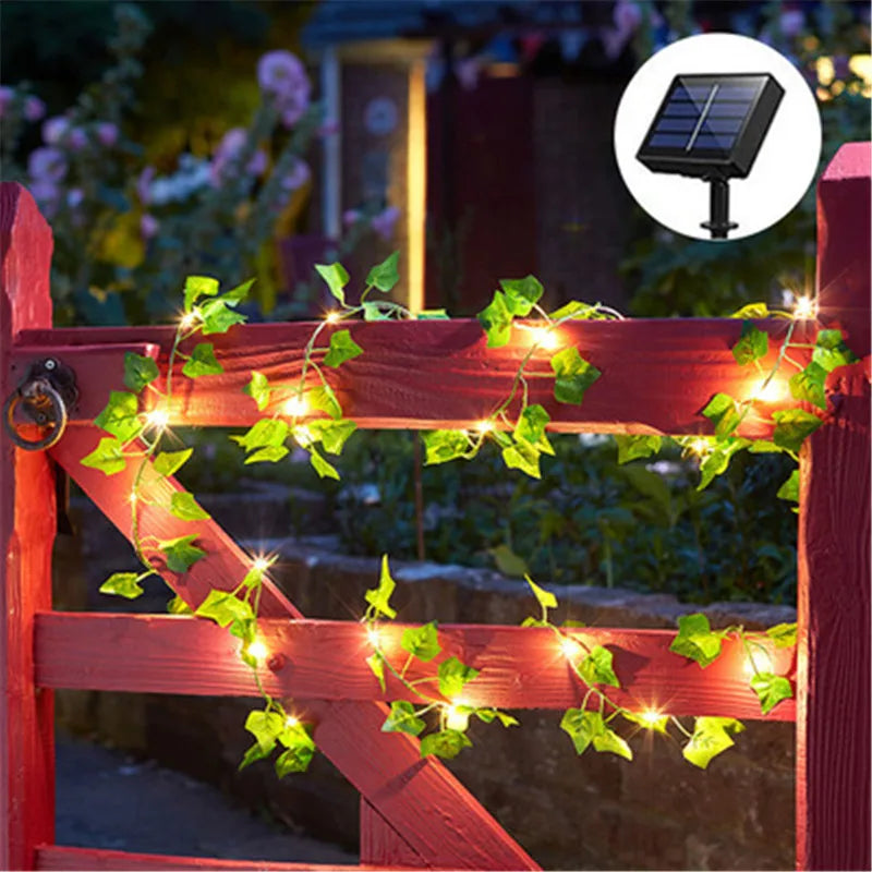 50/100 LED Solar Lights Maple Leaf Fairy Lights LED Waterproof Outdoor Garland Solar Lamp Christmas for Garden Decoration