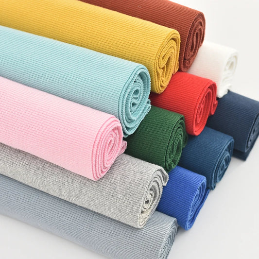 20cm X 106cm 2cm x   Cotton knitted rib cuff fabric stretchy cotton  for DIY sewing clothing making accessories