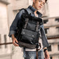 Weysfor Multifunction Men PU Leather Backpack Vintage Canvas Backpacks School Bag Neutral Portable Wearproof Travel Bag