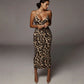 2020 Summer Dress Women Sexy Spaghetti Strap V Neck Maxi Dress Sanke Leopard Print Party Evening Dresses Bodycon Pencil Dress