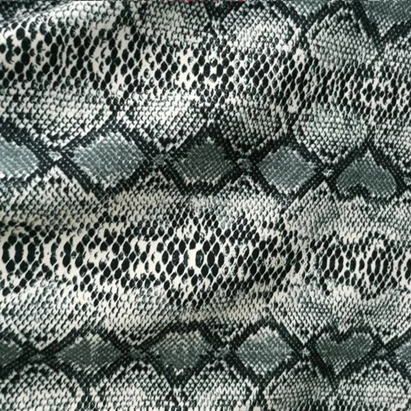 Good Grey Cotton/spandex 4-Side Stretch Milk Silk Dress Fabric Snake Leopard Pattern Print Dance Fabric DIY Sew Dress Clothing