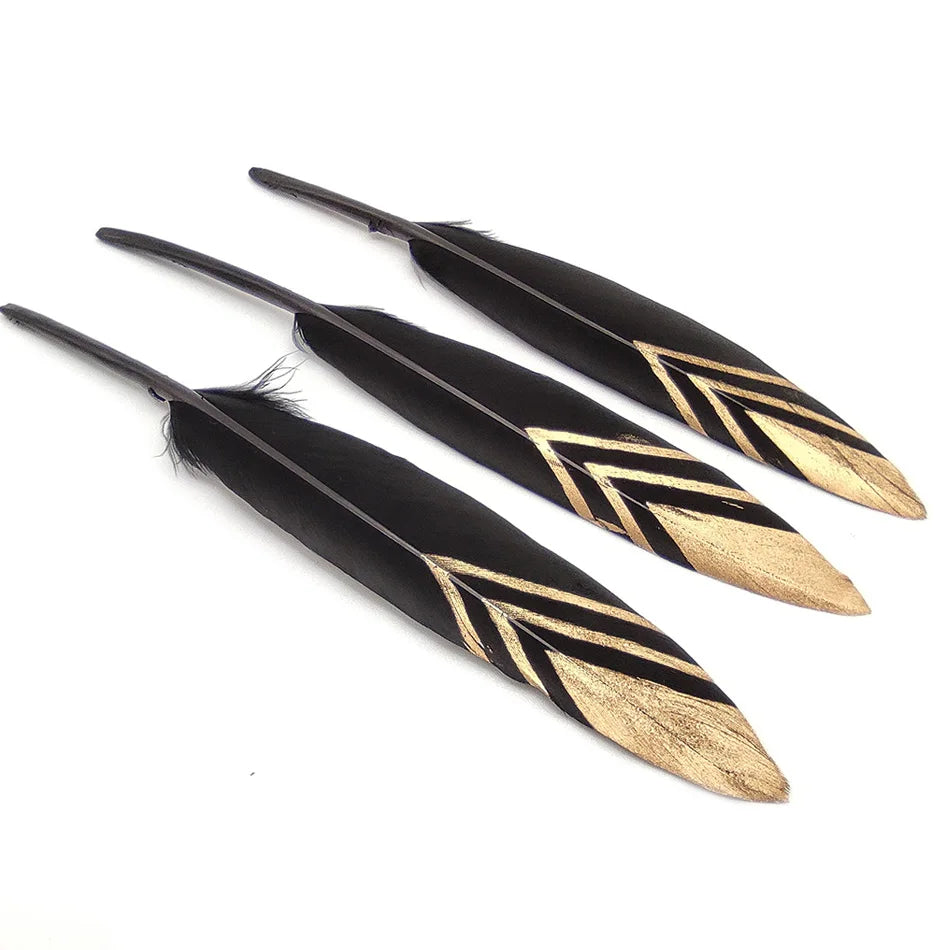 10/50 Pcs Natural Gold Black Duck Feathers Small for Crafts Plume Party Wedding Decoration DIY Feathers Jewelry Making 10-15cm