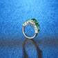 YANHUI New Fashion Tibetan Silver  Jewelry Emerald  Rings For Women Female Valentine's Day Accessories