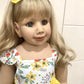 100 CM Silicone Vinyl Toddler Blonde Princess Smile Girl Doll Long Hair 3-Year-Old Size Child Clothing Photo Model Dress Up Toy