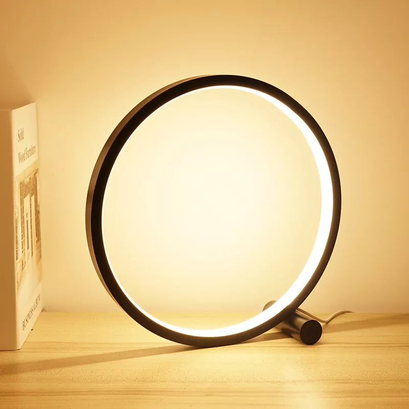 25CM LED Table Lamp Bedroom Circular Desk Lamps For Living Room Bedside Lamp Touch lampe de chevet Round Night Light Decoration