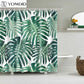 Green Tropical Plants Shower Curtains Bathroom Polyester Waterproof Shower Curtain Leaves Printing Curtains for Bathroom Shower