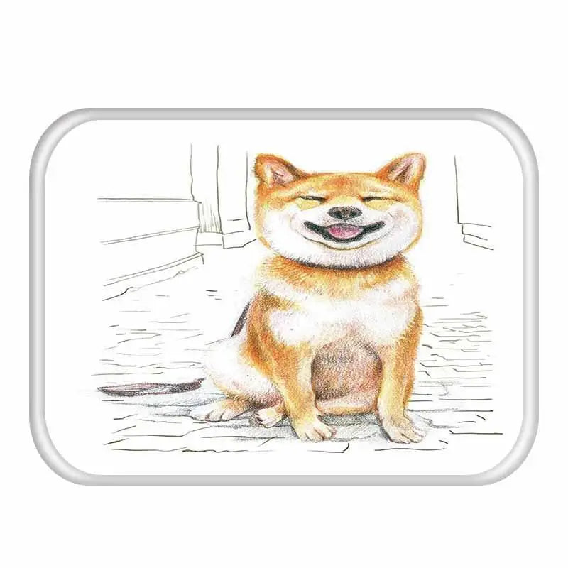 Cute Cat Dog Doormat Flannel Creative Dog Cat Printing Non-slip Floor Mat Home Decor Door Mat Deurmat Badmat Tapis de bain ZT356