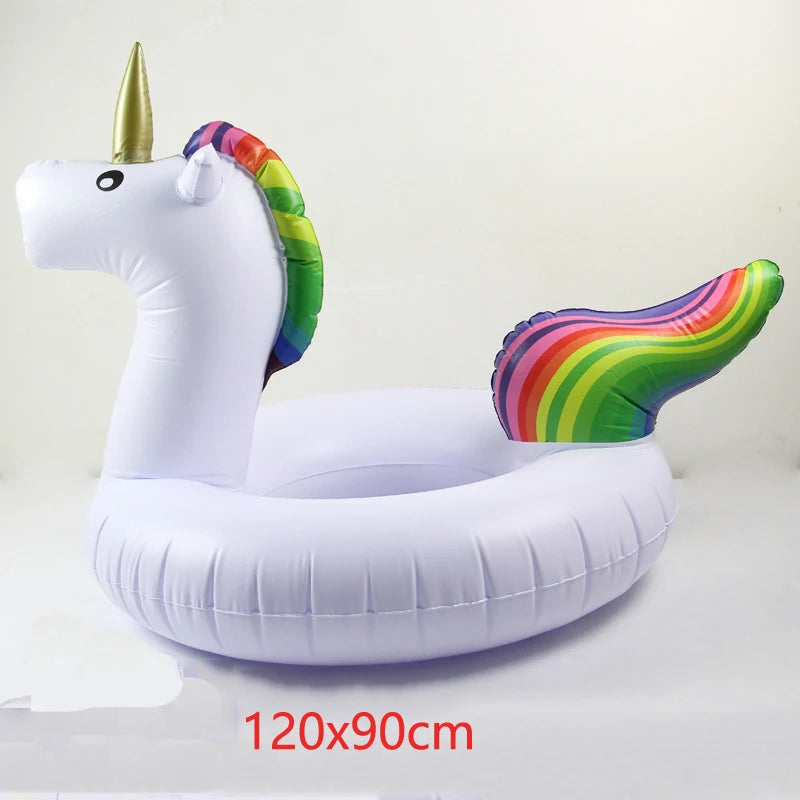 Giant Inflatable Unicorn Pool Float Swim Ring Floating Swim Float Gonflable Piscina Boias 90cm 120cm Child&Adult Water Toys