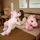 100cm Large Unicorn Plush Toys Cute Pink Rainbow Horse Soft Doll Stuffed Animal Big Toys For Girlfriend Birthday Gift