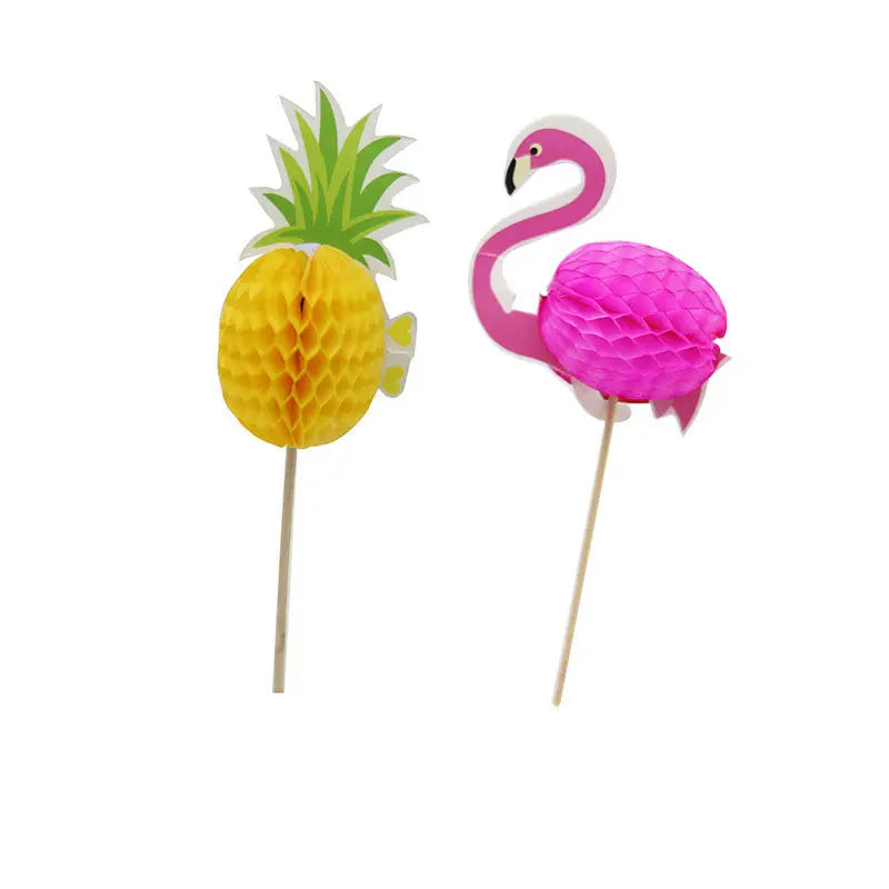 10Pcs Mini Paper Umbrellas Cocktail Picks for Drinking Fruit Sticks Bamboo Toothpicks for Tropical Theme Party Cake Decoration