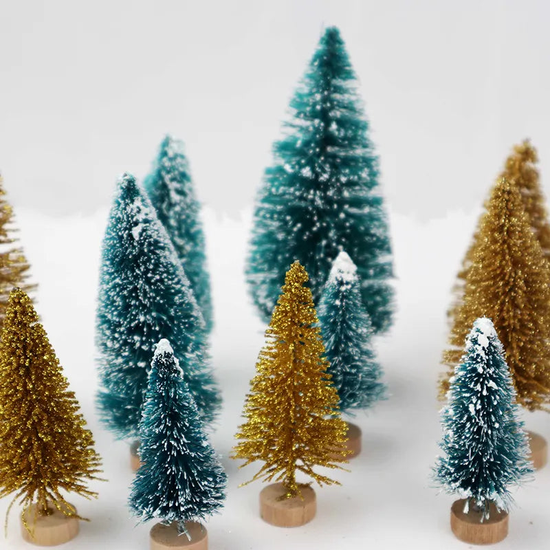 8pcs/set Mini Christmas Tree Artificial Pine Small Christmas Tree Xmas Party Home Table Decoration New Year Navidad Supplies