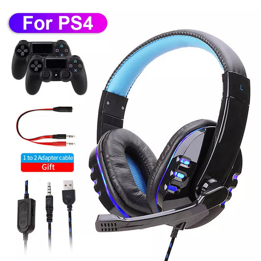 LED Light Gaming Over ear Headset Gamer casque Deep Bass Game Headphones Earphone for Computer PC PS4 XBox audifonos gamer fones