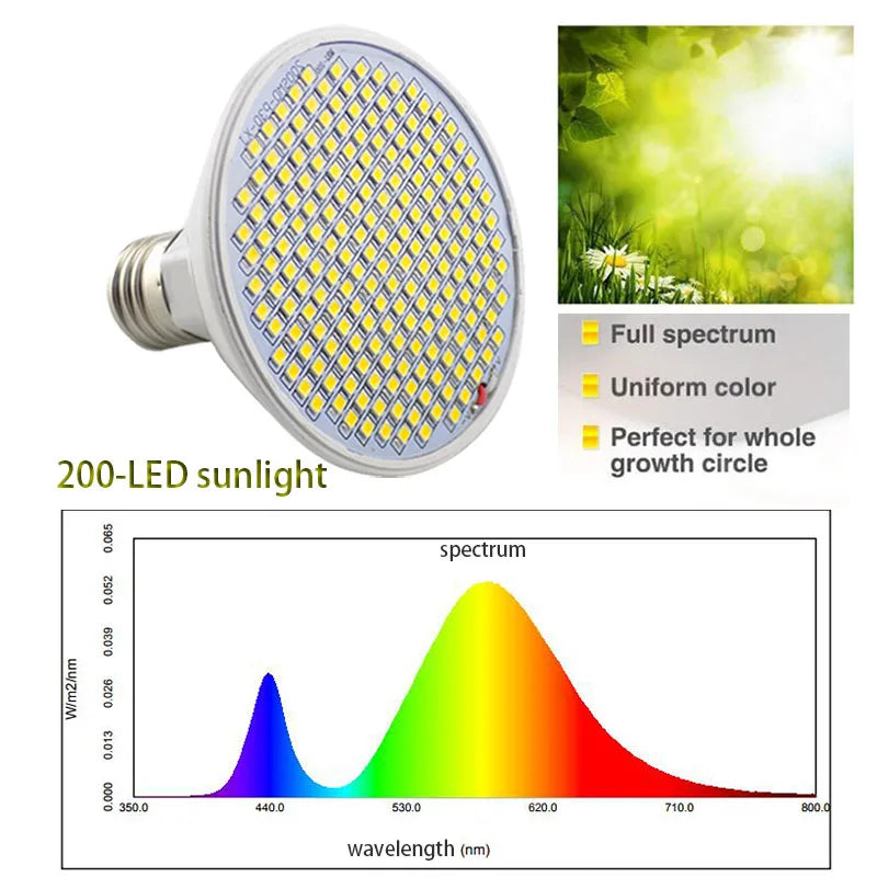 Full Spectrum 200 LED plant Grow light phytolamp yellow Fitolamp indoor vegs cultivo growbox home  Flower Plants greenhouse