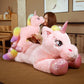 100cm Large Unicorn Plush Toys Cute Pink Rainbow Horse Soft Doll Stuffed Animal Big Toys For Girlfriend Birthday Gift