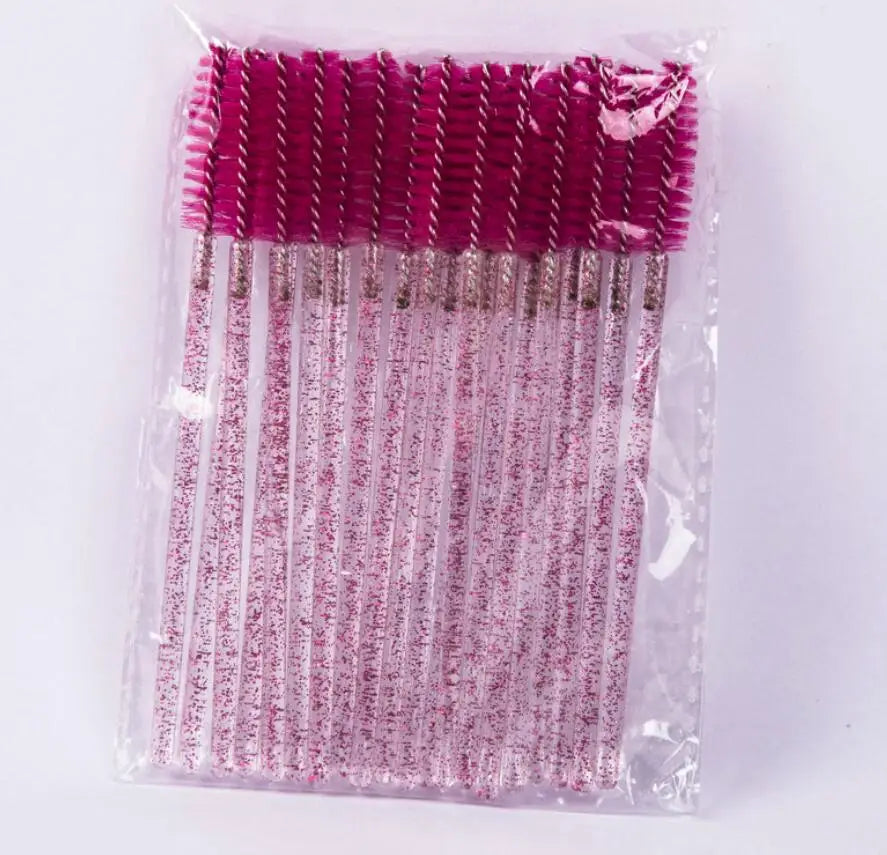 50pcs Shiny Disposable Eyelash Applicator Wands Curler Brush Set Mascara Eyebrow Spoolers  Comb Wands Spoolies Brushes