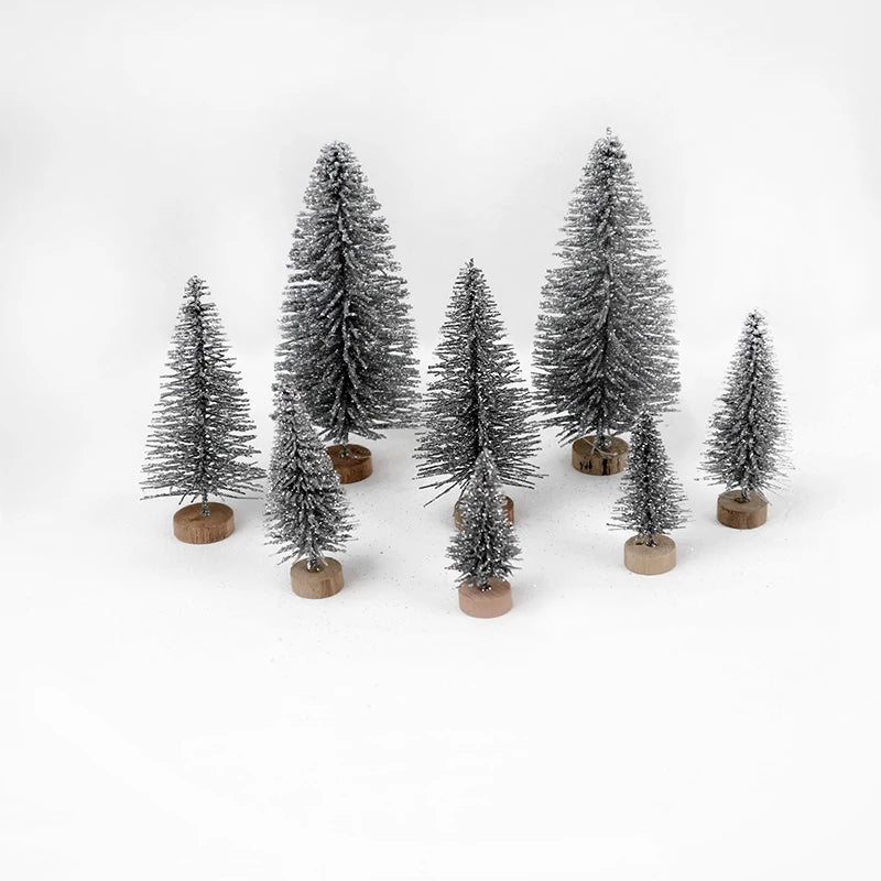 8pcs/set Mini Christmas Tree Artificial Pine Small Christmas Tree Xmas Party Home Table Decoration New Year Navidad Supplies