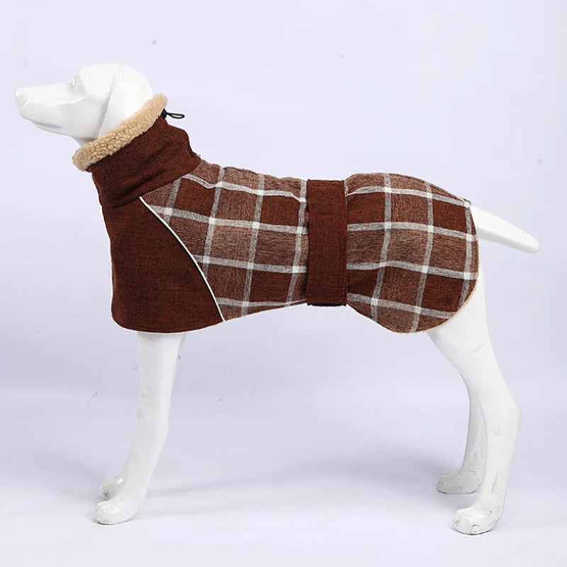 Dog Clothes Winter Thick Warm Dog Jacket for Small Large Dogs Reflective Windproof Pet Clothing Checked Strom Snow Dog Coat 3XL