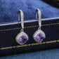 Huitan New Trendy Luxury Silver Color Square Drop Earring Wedding Bridal Accessories Shine Zircon Stone Elegant Women Jewelry