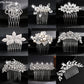 Efily Bridal Wedding Hair Accessories Crystal Silver Color Hair Combs for Women Bride Headpiece Party Jewelry Bridesmaid Gift