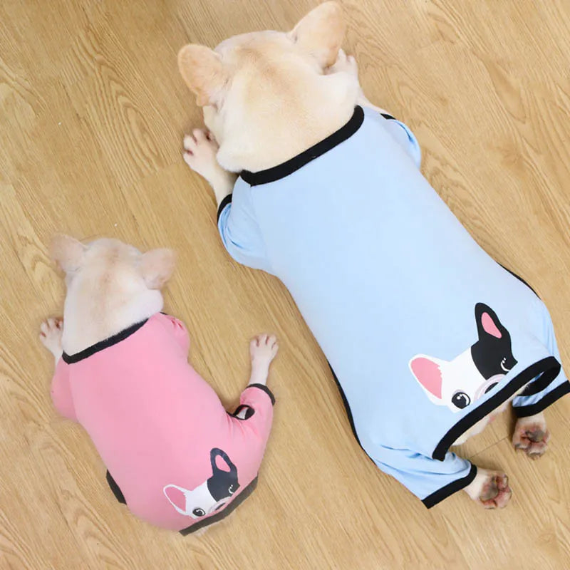 Fat Dog Clothes For Dogs French Bulldog Pet Pajamas Dog Shirt Cotton Pet Clothing For Dogs Coat Sleepwear Pug Pet Clothes Yorkie