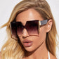 Fashion Oversized Square Rimless Sunglasses Women Brand Designer Flat Siamese Sun Glasses For Female Eyewear Travel Gafa de sol