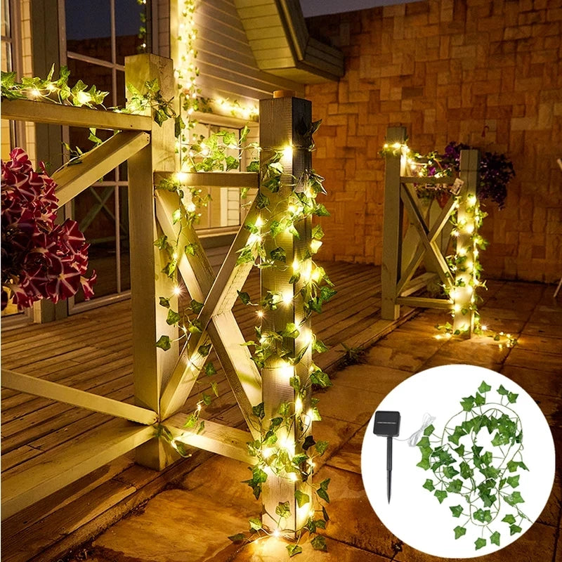 50/100 LED Solar Lights Maple Leaf Fairy Lights LED Waterproof Outdoor Garland Solar Lamp Christmas for Garden Decoration