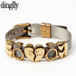 DINGLLY Two-tone Stainless Steel Mesh Bracelets For Women Men Golden Love Heart Beaded 10mm Ribbon Mesh Bracelet & Bangle Gifts