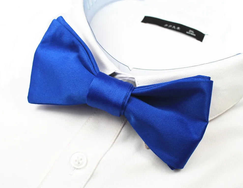 GUSLESON New Quality Fashion Mens Bowties Solid Color Plain Silk Self Tie Bow Ties Butterflies Noeud Papillon Business Wedding