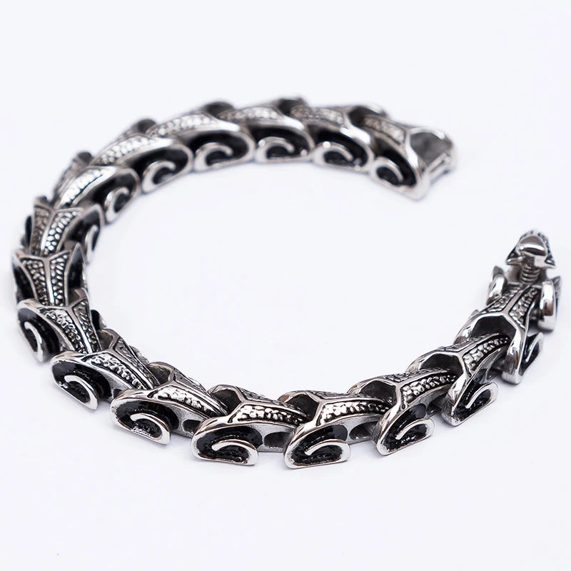 Cool Stainless Steel Dragon Grain Chain Man Bracelet for Men Punk Keel Men's Boys Bracelets & Bangles Jewellery Mannen Armband