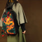 Dragon Embroidery women's shoulder bag Vintage Fashion unisex Backpack Canvas travel Backpack Hot Ethnic backpack