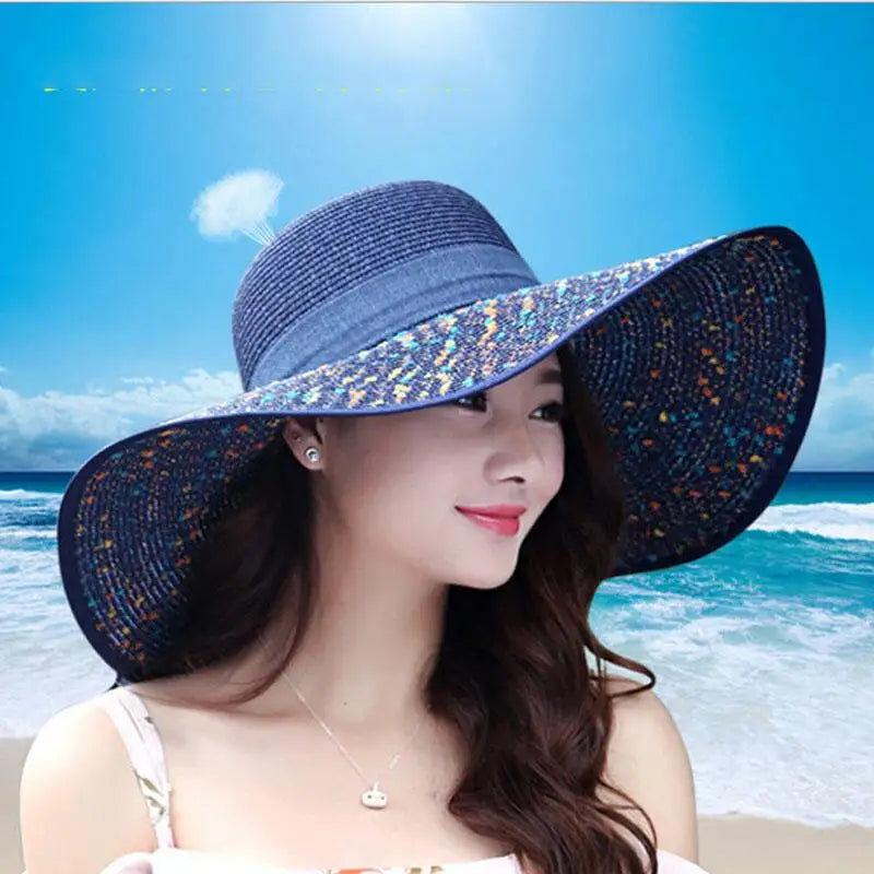 jiangxihuitian 2018 Summer Women's beach hats Caps Foldable Chiffon Floppy Sun Hats Casual Ladies sombreros bowknot hat Ladies