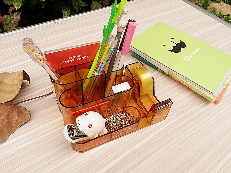 Multi-function Pen Holder transparent plastic storage Desktop small items School Supplies Desk Organizer Office Storage Research