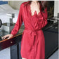 1620 Women's Satin Silk Woman Lace Robe Female Lace Bathrobe Womens Robes Sleepwear Ladies Sexy Robe For Women Drop Shipping