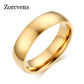 ZORCVENS 2023 New Fashion 6mm Classic Wedding Ring for Men Women Gold Silver Color Stainless Steel Engagement Ring