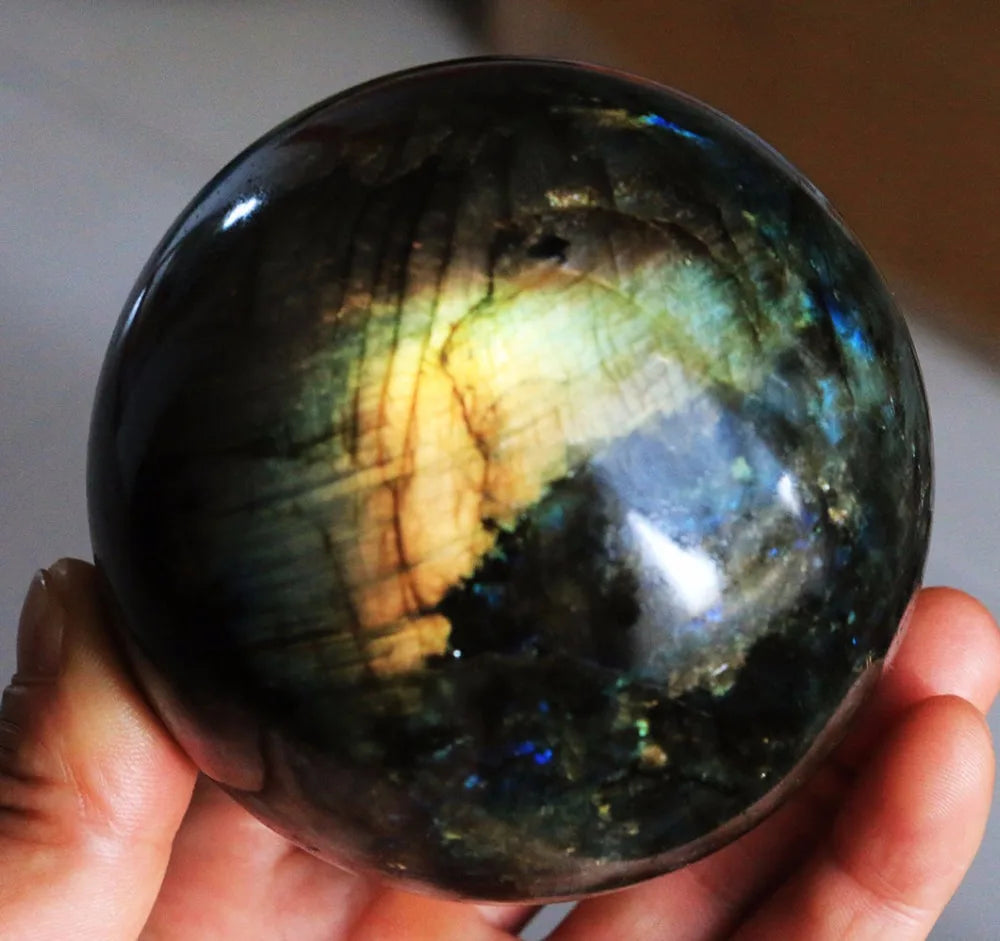 Labradorite stones sphere energy stone natural heavy flash labradorite pierre naturelle et cristaux wicca healing stones 50-60