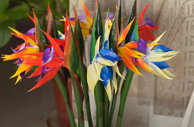 Large Size 32'' 2pcs bird of paradise strelitzia Wedding Decor Strelitzia Reginae Paradis Bird Flower flores de artificiais