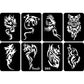 32pcs/lot Airbrush Tattoo Stencil For Man Boy Body Painting Dragon Skull Wolf Eagle Self-Adhesiver Tattoo Sticker Templates