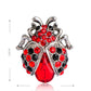 Funmor Silver Color Red Ladybug Women Lovely Insect Scarf Jewelry Clips Pins Rhinestone Crystal Paved Small Cute bijoux broche