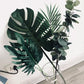 10pcs Fake Faux Artificial Tropical Palm Leaves Green Monstera Leaves for Home Kitchen Party Decorations Handcrafts wedding DIY