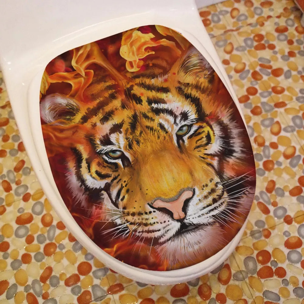 3pcs/Set Tiger Leopard Pattern Anti-silp Bath Mat Flannel Rug Lid Toilet Cover Carpet Bathroom Set tapis salle de bain Drop Ship