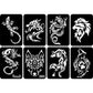 32pcs/lot Airbrush Tattoo Stencil For Man Boy Body Painting Dragon Skull Wolf Eagle Self-Adhesiver Tattoo Sticker Templates