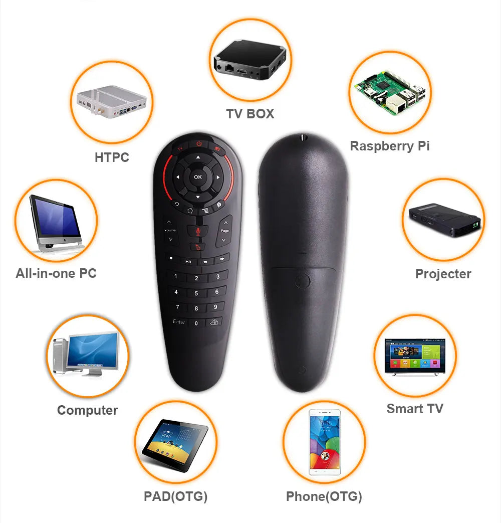 G30 Voice Remote Control 2.4G Wireless Air Mouse 33 Keys IR learning Gyro Sensing Remote for Smart TV BOX