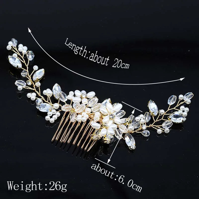 Bridal Hair Accessories Crystal Peals Hair Combs Wedding Hair Clips Accessories Jewelry Handmade Women Hair Ornaments Headpieces