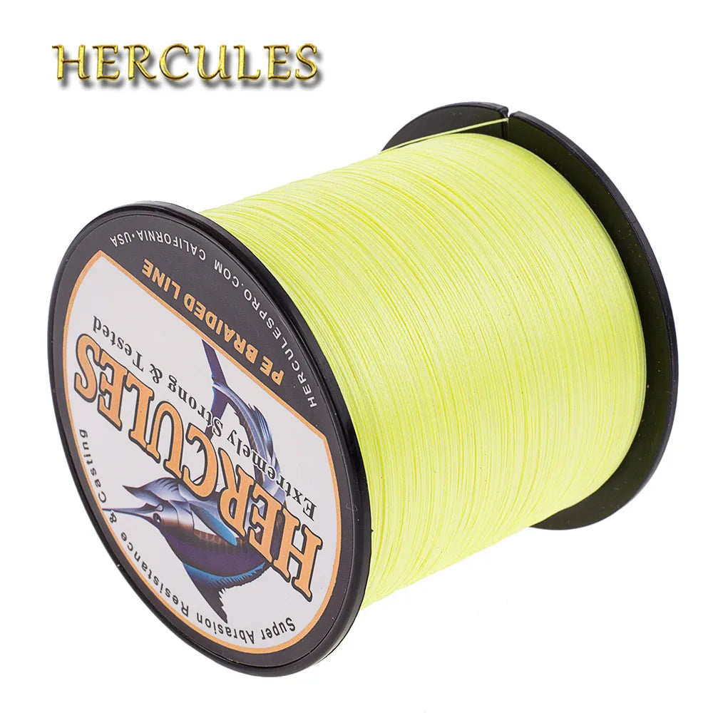 Hercules Braided Fishing Line For Carp Fishing 100M 300M 500M 1000M 1500M 2000M Peche Multifilament 4 Strands Pesca PE 6-100LB